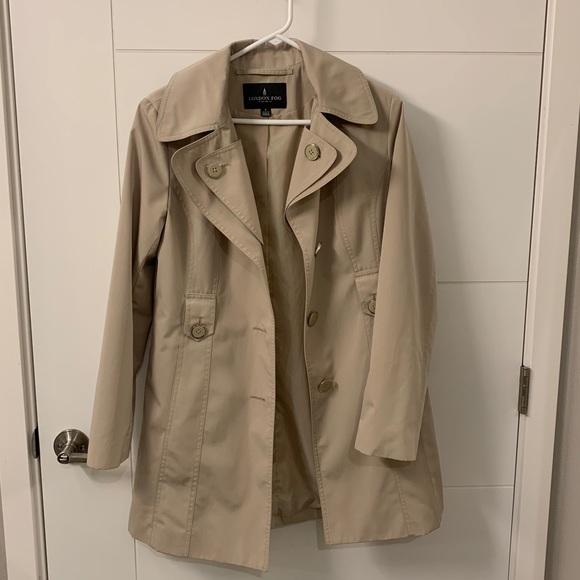 London Fog Tan Trench Coat Jacket Hood Nordstrom - Picture 1 of 4